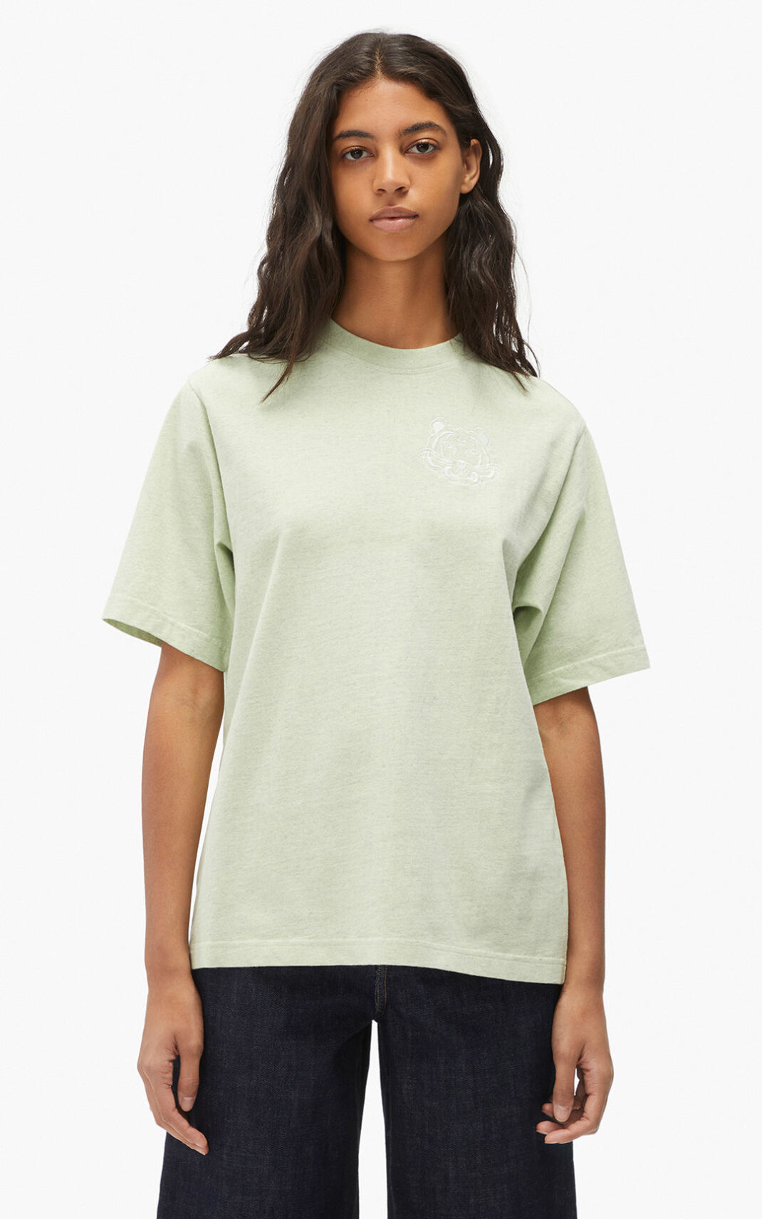 Kenzo RE/relaxed casual T Shirt Green For Womens 9426MLPBA